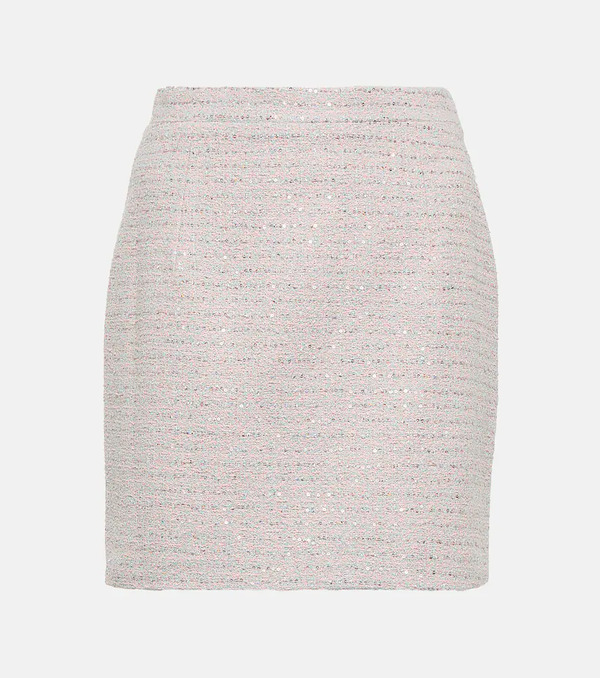  Alessandra Rich Alessandra Rich Embellished Tweed Miniskirt 