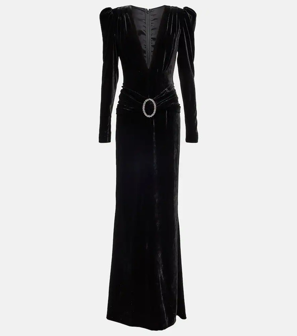  Alessandra Rich Alessandra Rich Embellished Velvet Gown 