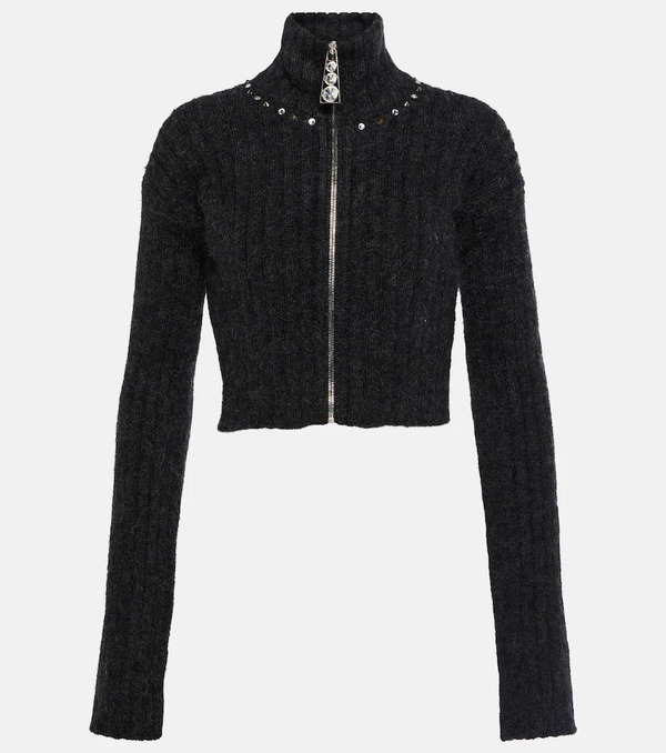  Alessandra Rich Alessandra Rich Embellished Wool-blend Sweater 