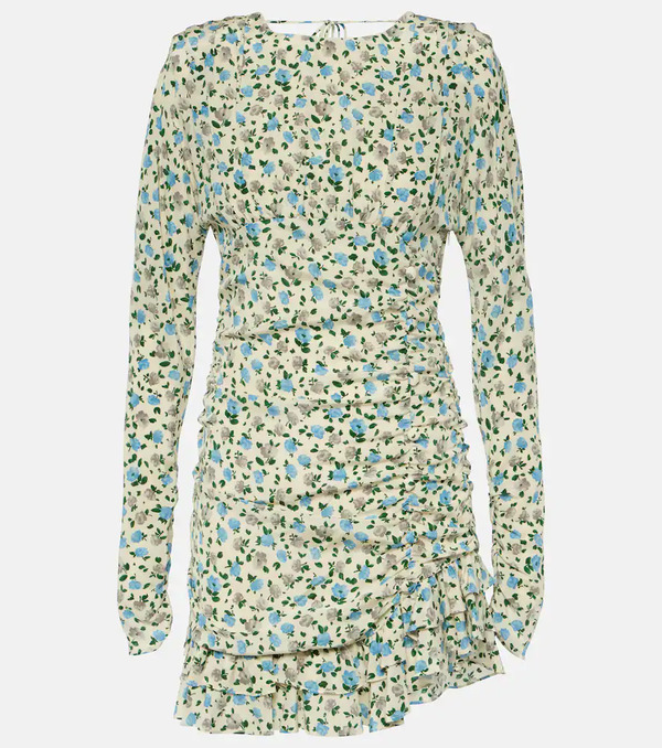  Alessandra Rich Alessandra Rich Floral Open-back Silk Minidress 