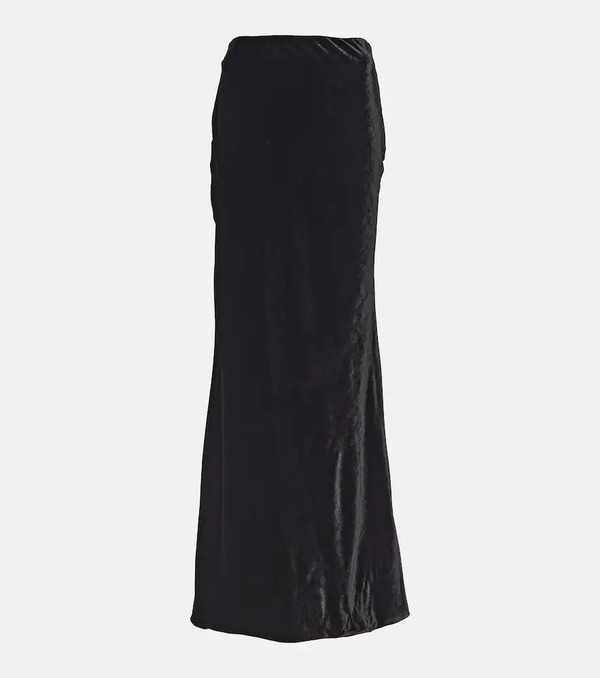  Alessandra Rich Alessandra Rich High-rise Silk-blend Maxi Skirt 