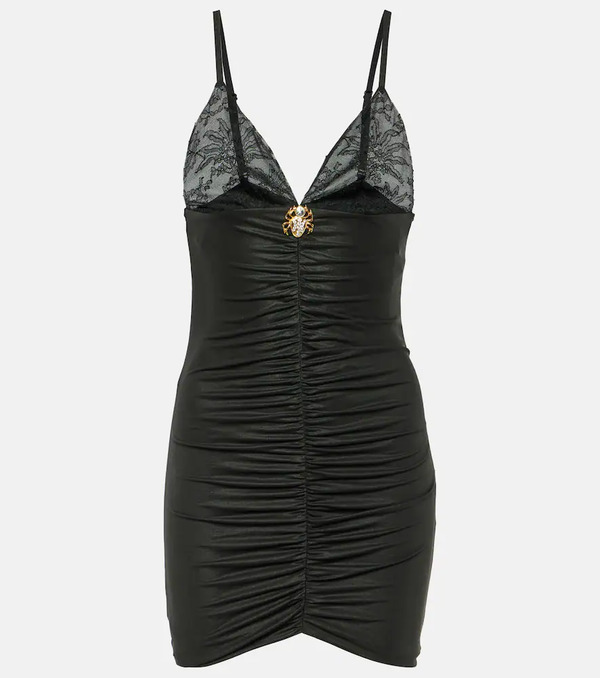  Alessandra Rich Alessandra Rich Laminated Jersey Minidress 