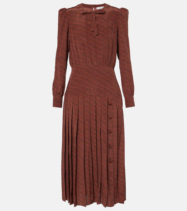  Alessandra Rich Alessandra Rich Leopard-print Silk Midi Dress 