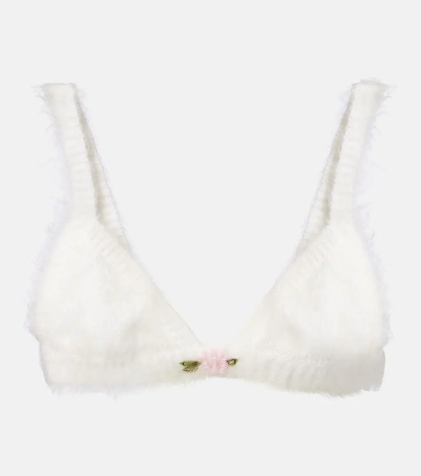  Alessandra Rich Alessandra Rich Mohair And Wool-blend Bra Top 