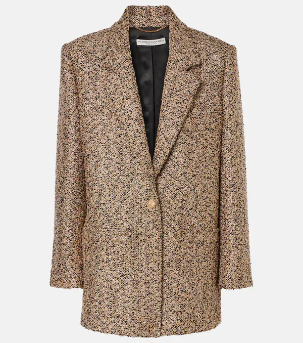  Alessandra Rich Alessandra Rich Oversized Tweed Lame Blazer 