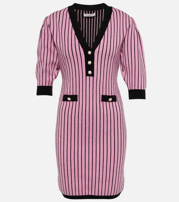  Alessandra Rich Alessandra Rich Pinstriped Knit Minidress 