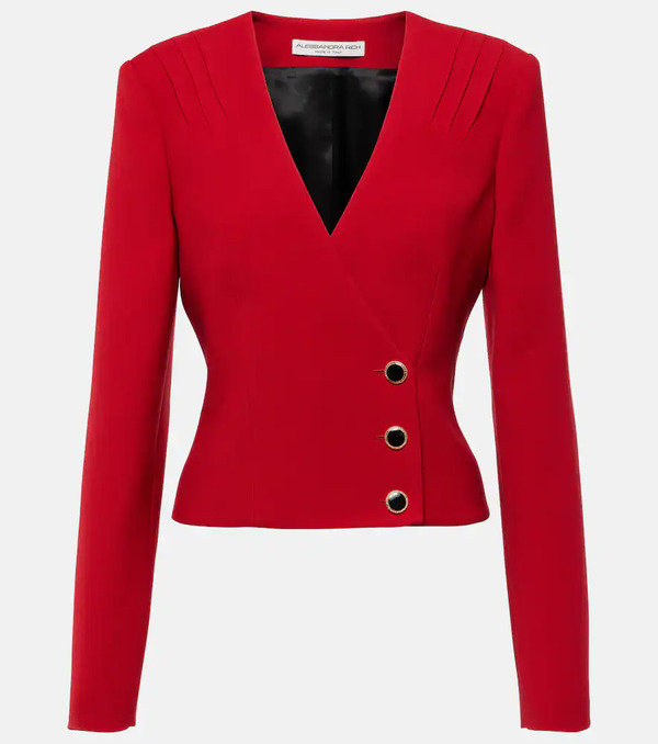  Alessandra Rich Alessandra Rich Pleated Wool Blazer 