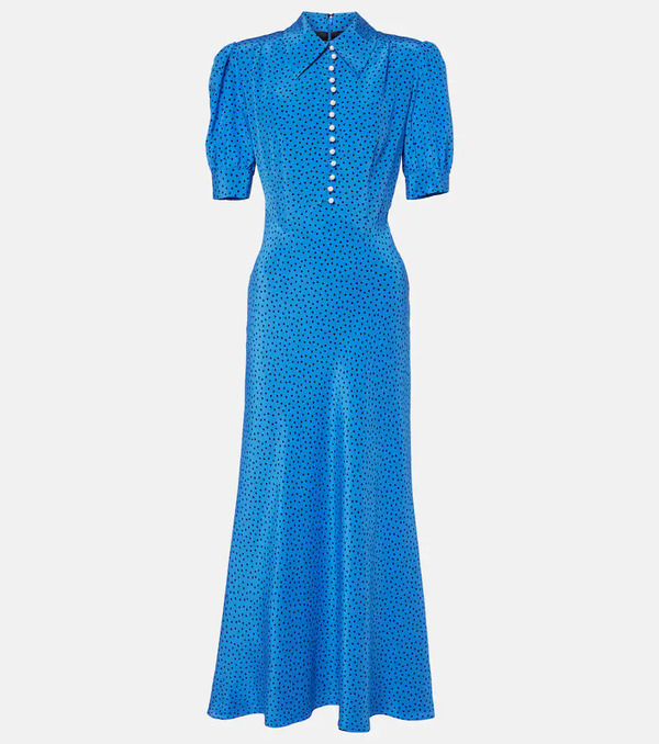  Alessandra Rich Alessandra Rich Polka-dot Silk Maxi Dress 