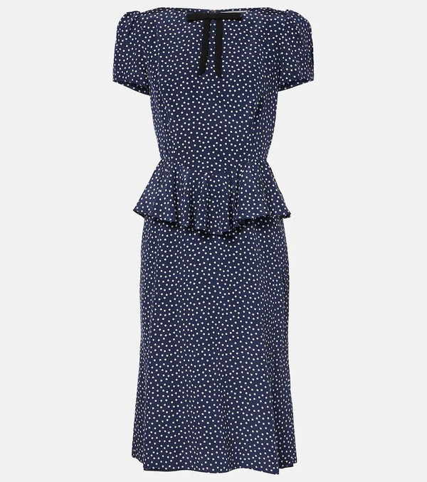  Alessandra Rich Alessandra Rich Polka-dot Silk Midi Dress 