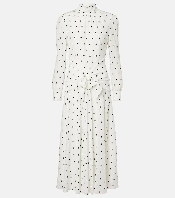  Alessandra Rich Alessandra Rich Polka-dot Silk Midi Dress 