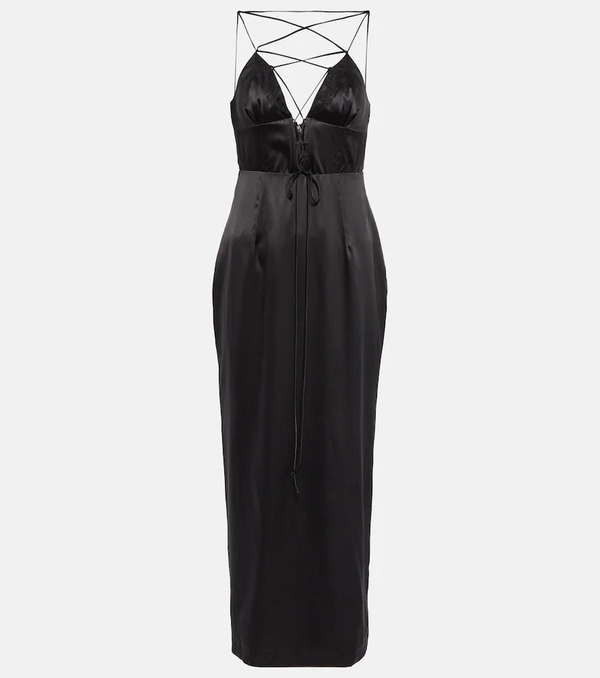  Alessandra Rich Alessandra Rich Silk-blend Satin Maxi Dress 