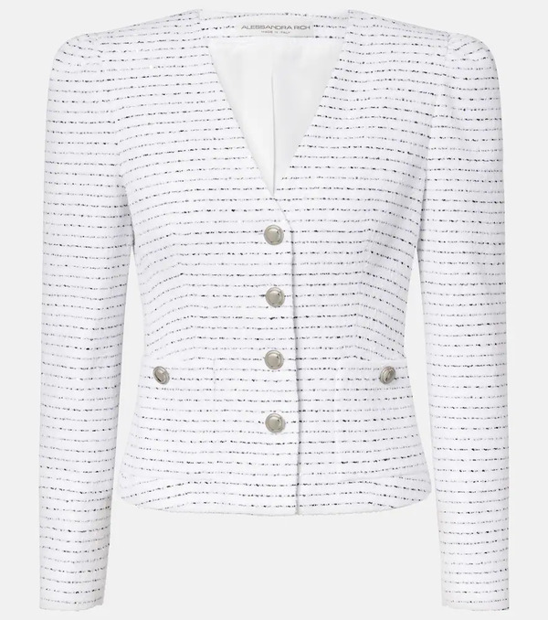  Alessandra Rich Alessandra Rich Striped Tweed Jacket 