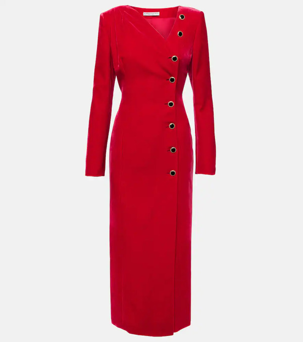  Alessandra Rich Alessandra Rich Velvet Midi Dress 