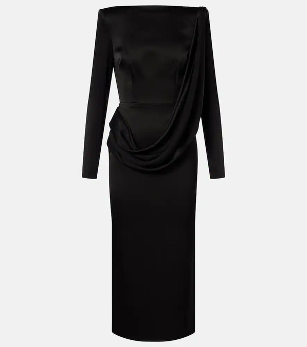  Alex Perry Alex Perry Asymmetric Draped Midi Dress 