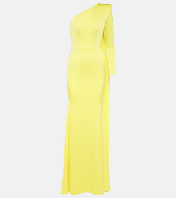  Alex Perry Alex Perry Caped One-shoulder Satin Gown 