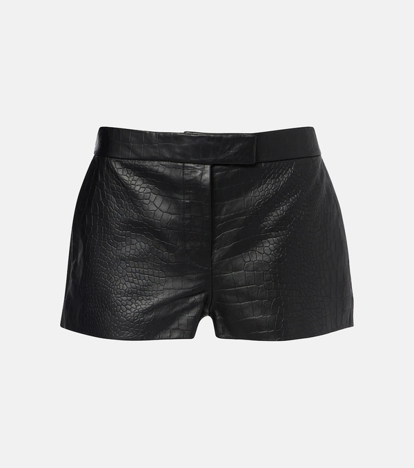  Alex Perry Alex Perry Croc-effect Leather Shorts 