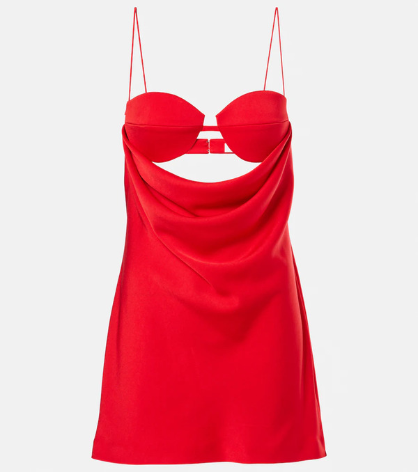  Alex Perry Alex Perry Cutout Draped Satin Crepe Minidress 