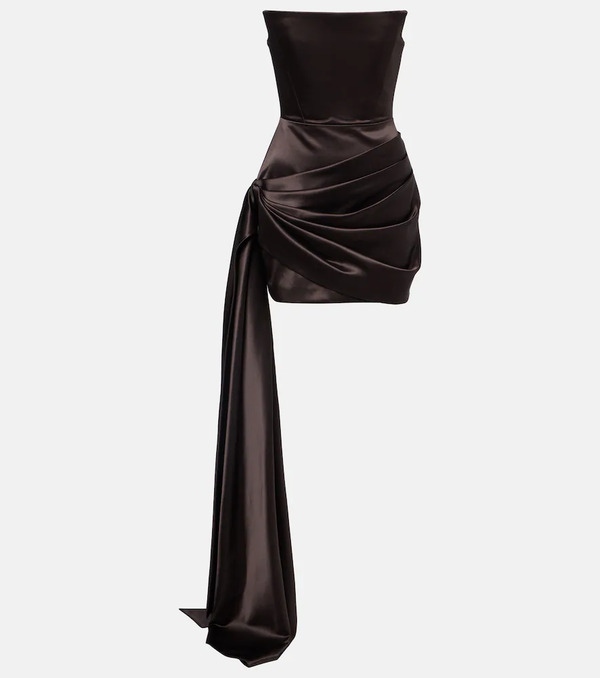  Alex Perry Alex Perry Draped Satin Bustier Dress 