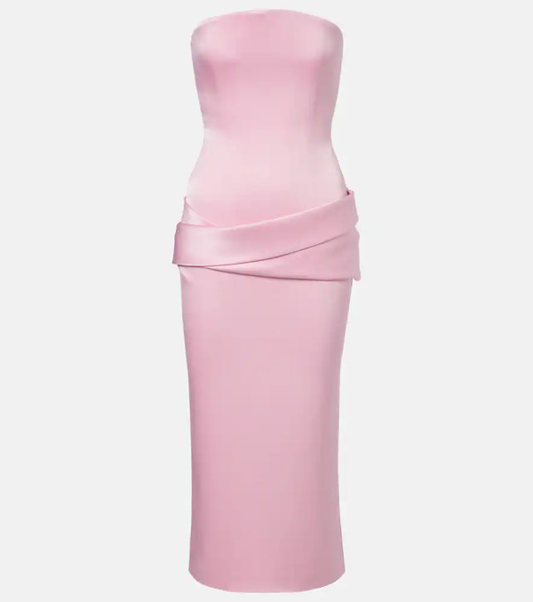  Alex Perry Alex Perry Draped Satin Crepe Bustier Dress 