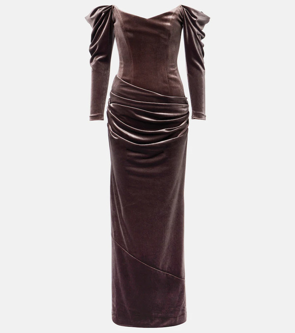  Alex Perry Alex Perry Draped Velvet Gown 
