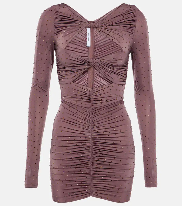  Alex Perry Alex Perry Embellished Cutout Ruched Minidress 