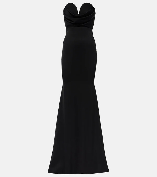  Alex Perry Alex Perry Gathered Strapless Satin Gown 