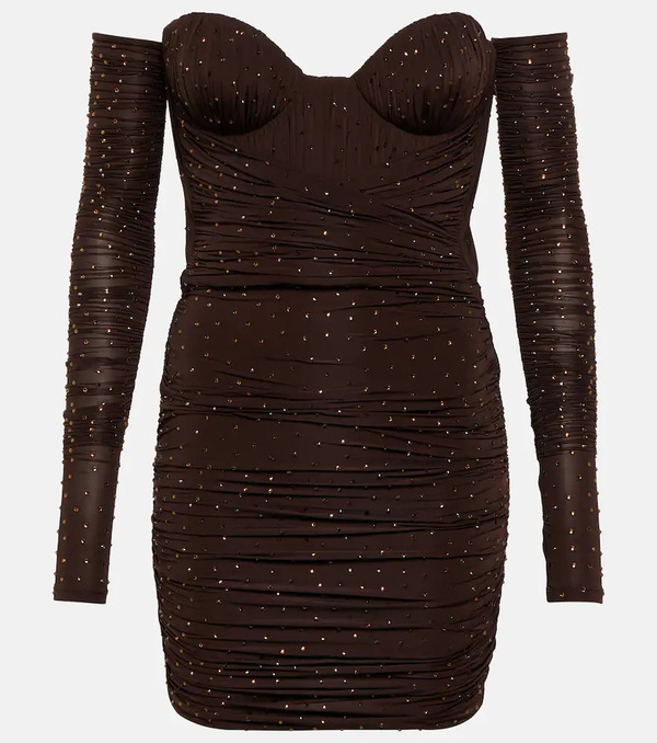 Alex Perry Alex Perry Koda Embellished Jersey Minidress 