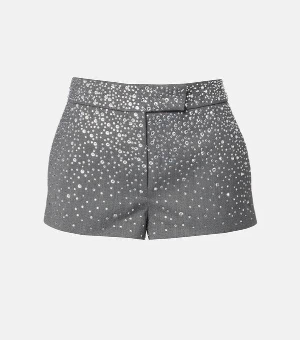  Alex Perry Alex Perry Low-rise Crystal-embellished Micro Shorts 