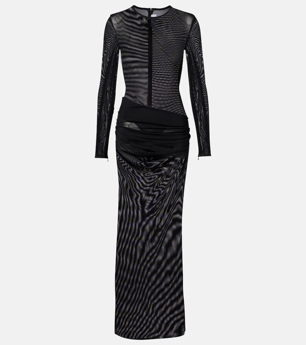  Alex Perry Alex Perry Ruched Sheer Mesh Gown 