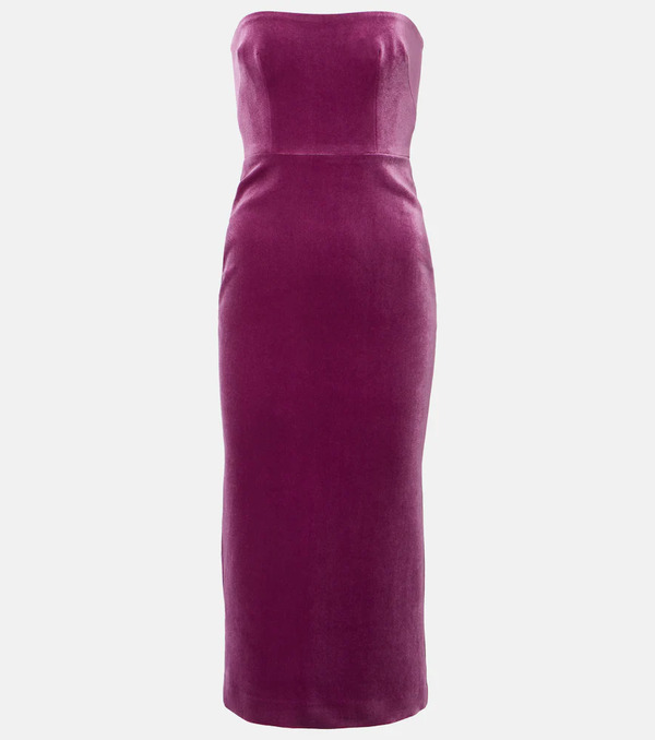  Alex Perry Alex Perry Strapless Velvet Midi Dress 