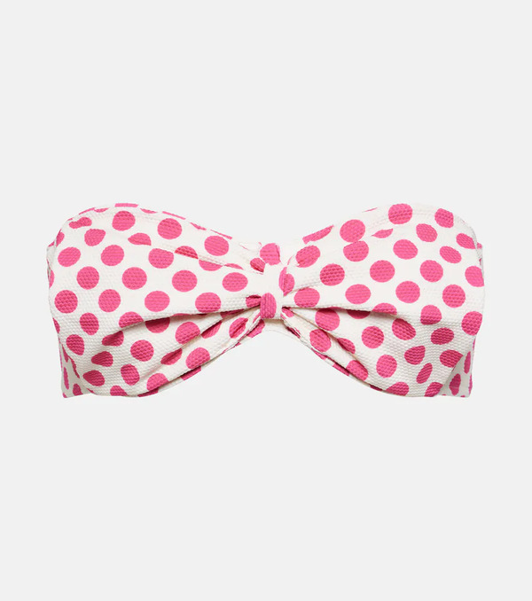  Alexandra Miro Alexandra Miro Clara Polka-dot Gathered Bikini Top 