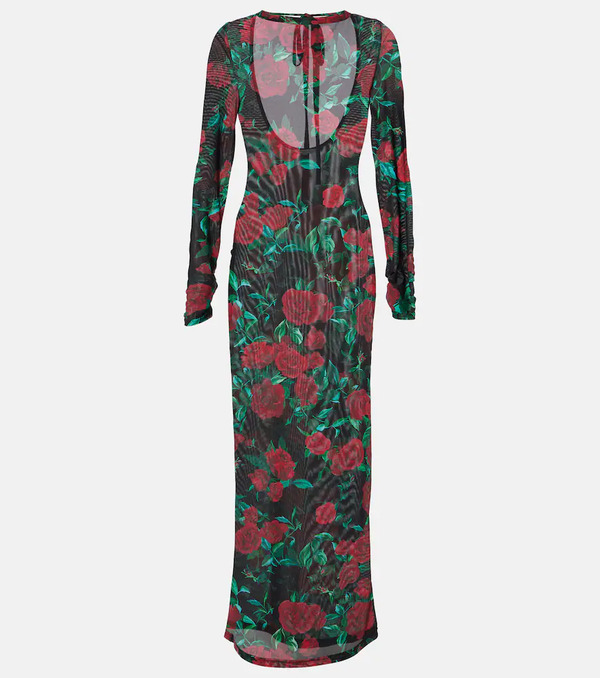  Alexandra Miro Alexandra Miro Selene Floral Mesh Maxi Dress 