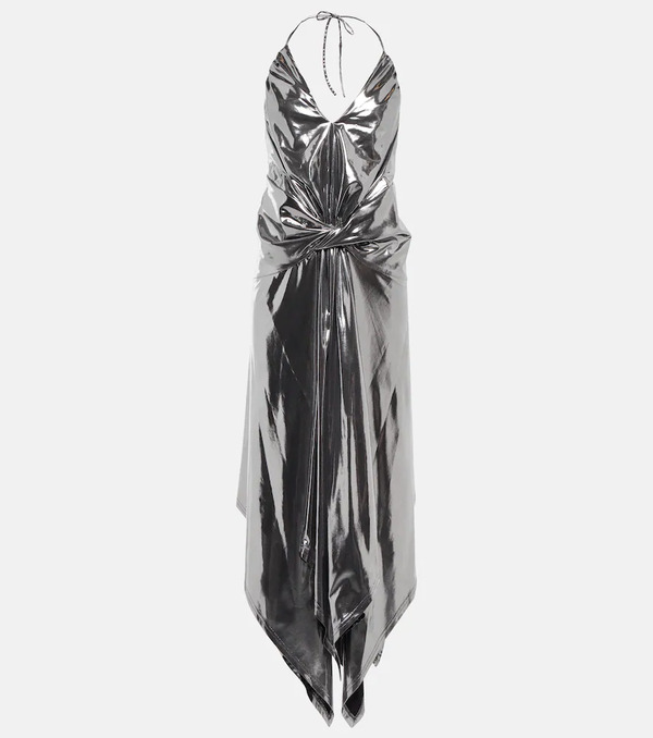  Alexandre Vauthier Alexandre Vauthier Halterneck Metallic Midi Dress 