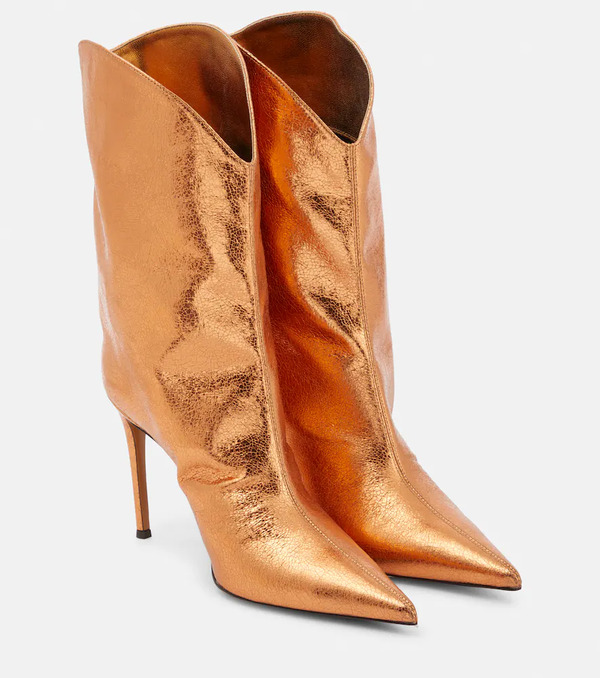  Alexandre Vauthier Alexandre Vauthier Metallic Leather Ankle Boots 