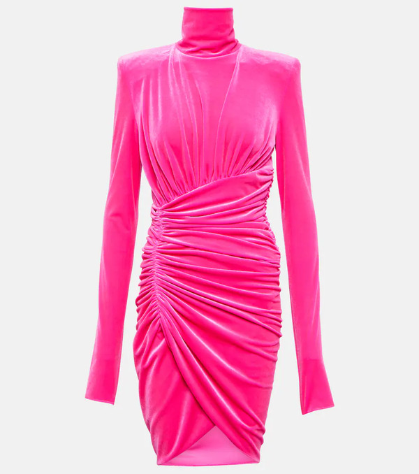  Alexandre Vauthier Alexandre Vauthier Ruched Velvet Minidress 
