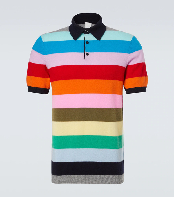  Allude Allude Striped Cashmere Polo Sweater 