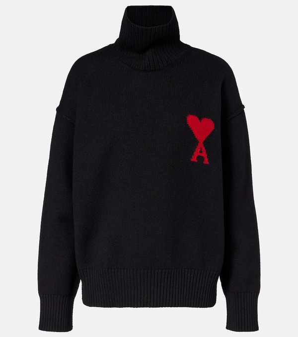  Ami Paris Ami Paris Ami De Cour Virgin Wool Turtleneck Sweater 