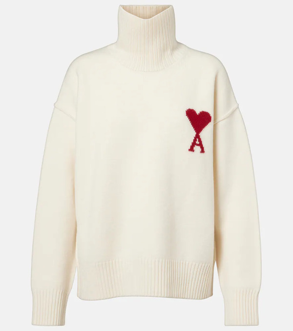  Ami Paris Ami Paris Ami De Cour Virgin Wool Turtleneck Sweater 