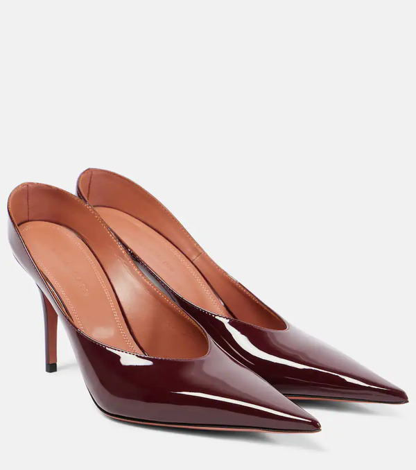  Amina Muaddi Amina Muaddi Anok 90 Patent Leather Mules 