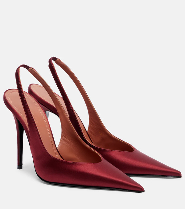  Amina Muaddi Amina Muaddi Anok 105 Satin Slingback Pumps 