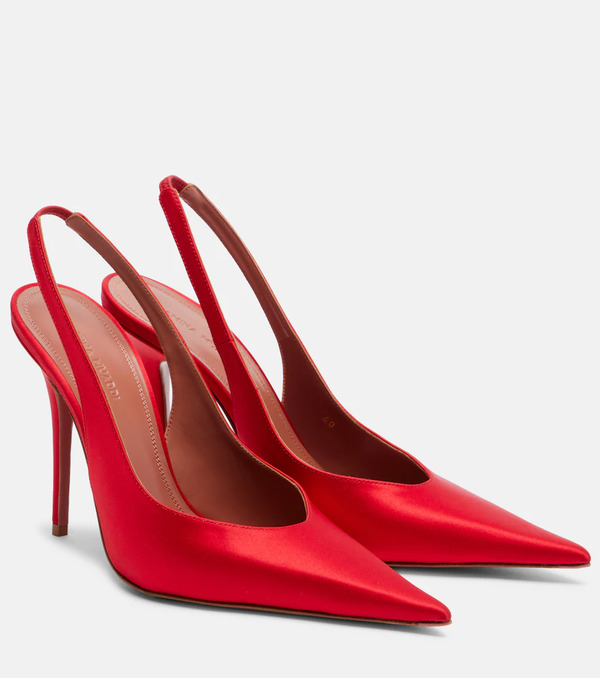  Amina Muaddi Amina Muaddi Anok Satin Slingback Pumps 