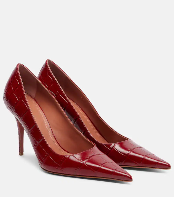  Amina Muaddi Amina Muaddi Barbara 90 Croc-effect Leather Pumps 