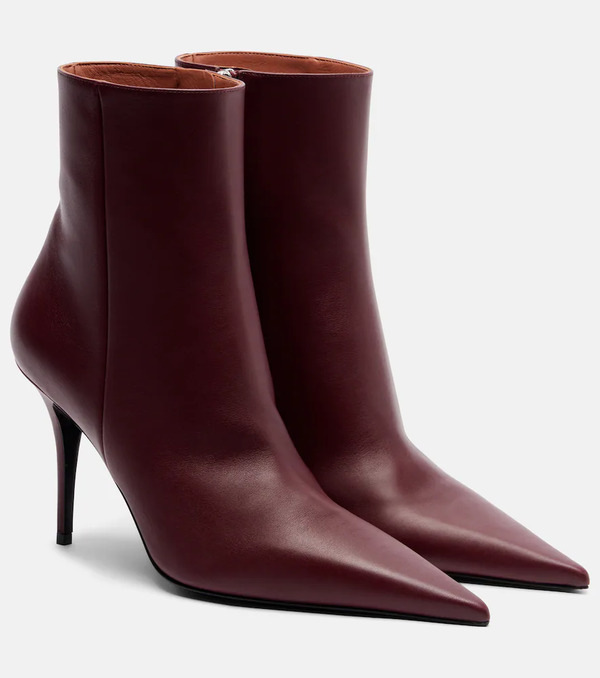  Amina Muaddi Amina Muaddi Barbara 90 Leather Ankle Boots 