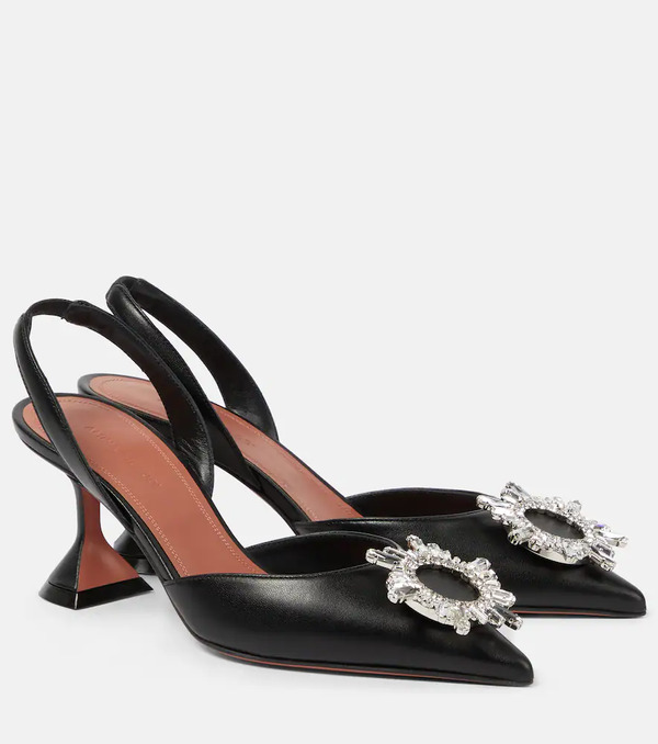  Amina Muaddi Amina Muaddi Begum 70 Leather Slingback Pumps 