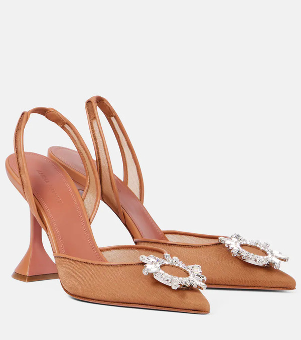  Amina Muaddi Amina Muaddi Begum 95 Mesh Slingback Pumps 