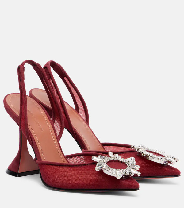  Amina Muaddi Amina Muaddi Begum 95 Mesh Slingback Pumps 