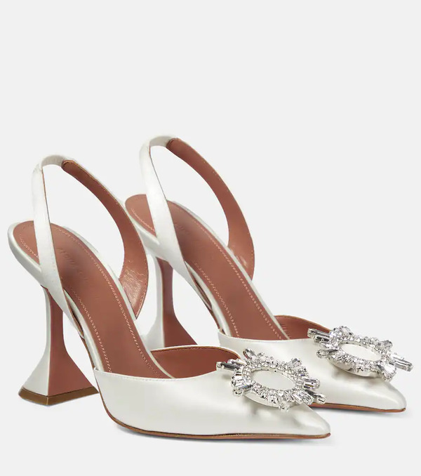  Amina Muaddi Amina Muaddi Begum Satin Slingback Pumps 