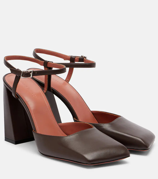  Amina Muaddi Amina Muaddi Charlotte 95 Leather Pumps 