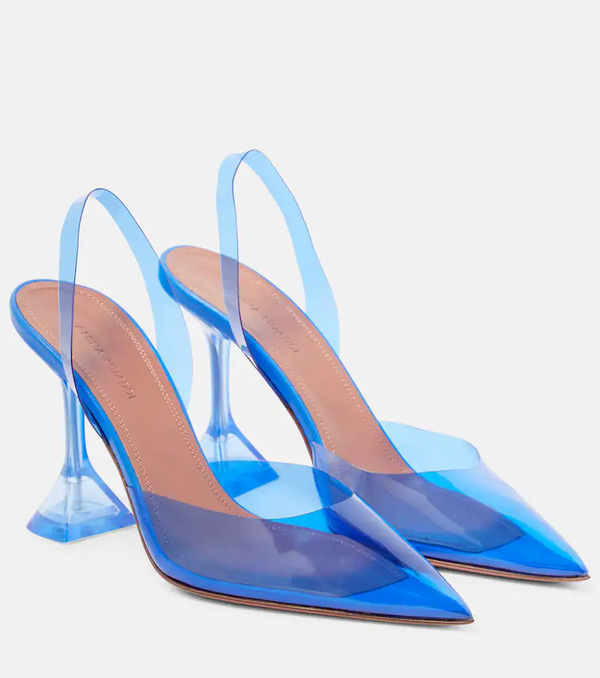  Amina Muaddi Amina Muaddi Holli Glass Pvc Slingback Pumps 