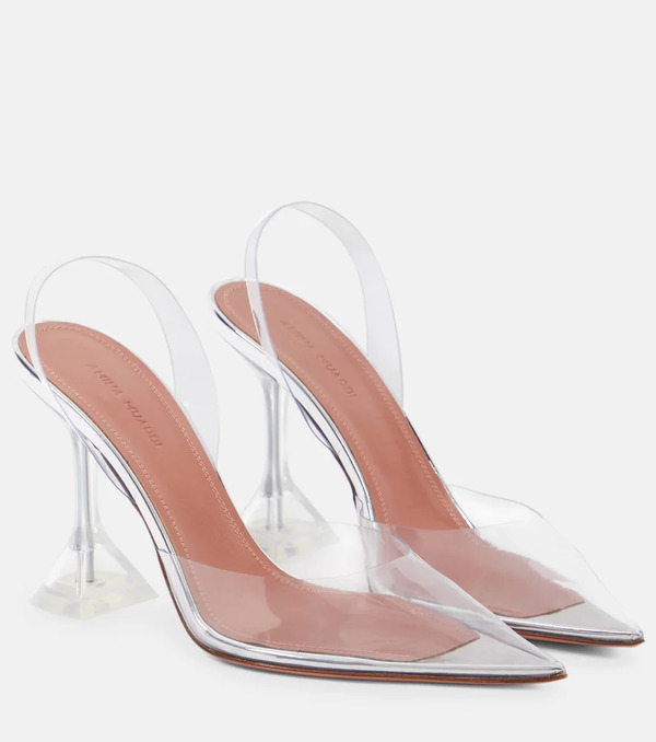  Amina Muaddi Amina Muaddi Holli Glass Pvc Slingback Pumps 